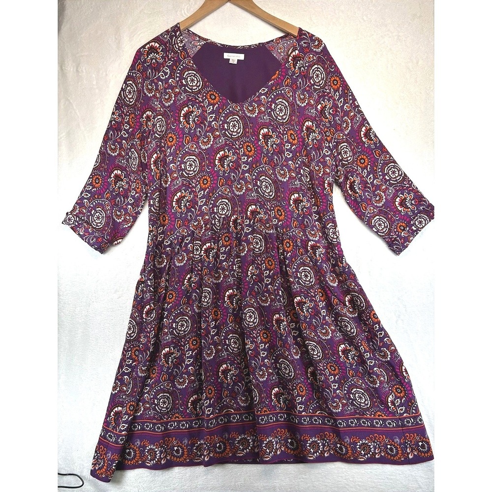 Garnet Hill Whimsigoth Paisley Midi Dress‎ 12 Autumn Cottagecore Fairycore Artsy